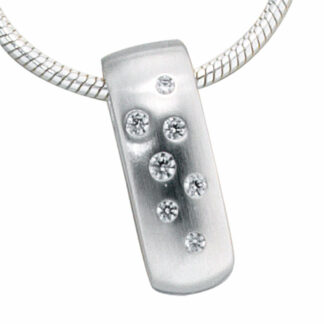 Anhänger 925 Silber/mattiert mit Zirkonia weiß