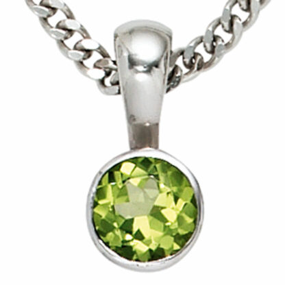 Anhänger 925 Silber mit Peridot rund