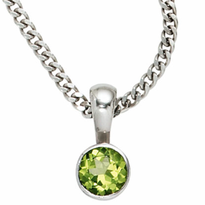 Anhänger 925 Silber mit Peridot rund – Bild 3