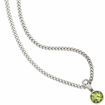 Anhänger 925 Silber mit Peridot rund – Bild 2