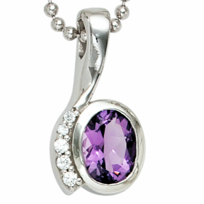 Anhänger 925 Silber mit Zirkonia weiß und lila