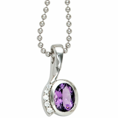 Anhänger 925 Silber mit Zirkonia weiß und lila – Bild 3