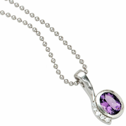 Anhänger 925 Silber mit Zirkonia weiß und lila – Bild 2