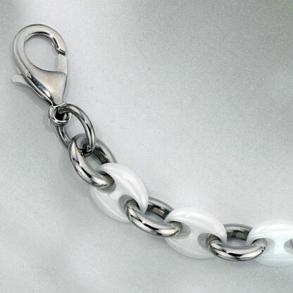 Armband Edelstahl mit weißer Keramik