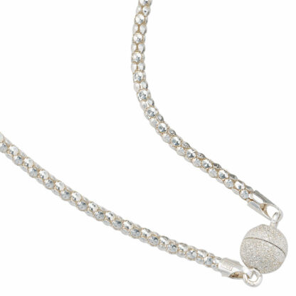 Armband 925 Sterling Silber mit Magnetverschluss kugelförmig