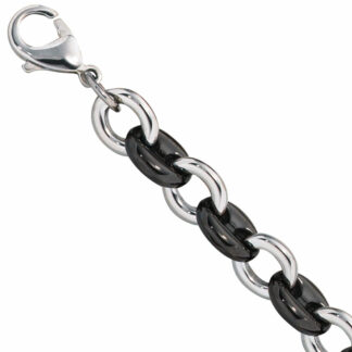 Collier Edelstahl mit Keramik schwarz