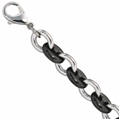 Collier Edelstahl mit Keramik schwarz