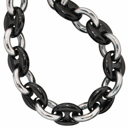Collier Edelstahl mit Keramik schwarz – Bild 2