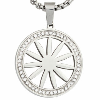 Collier "Margerite" Edelstahl und Zirkonia weiß