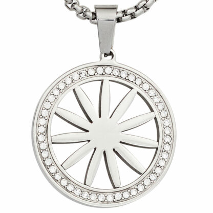 Collier "Margerite" Edelstahl und Zirkonia weiß