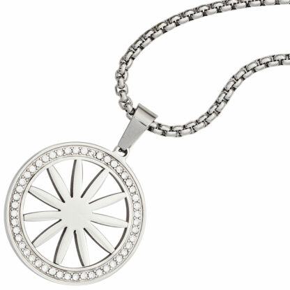 Collier "Margerite" Edelstahl und Zirkonia weiß – Bild 2