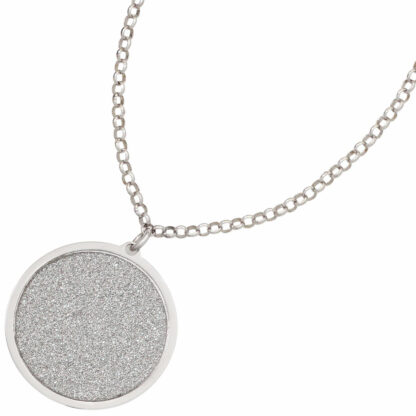 Collier 925 Silber mit Anhänger strukturiert – Bild 3