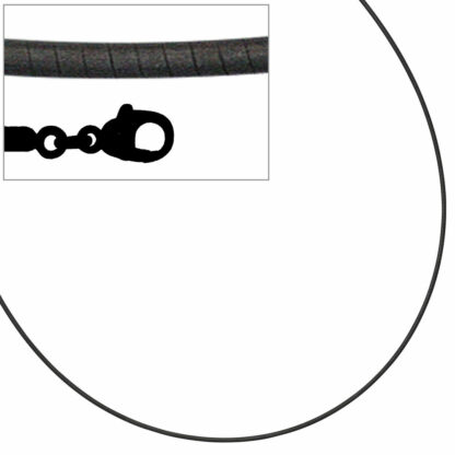 Halsreif 925 Silber/ schwarz rhodiniert 42 cm