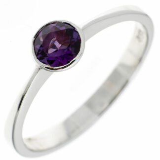 Ring 925 Silber mit Amethyst dunkelviolett