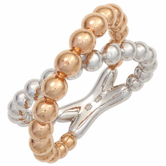 Ring 925 Silber/teilrotplattiert Cross