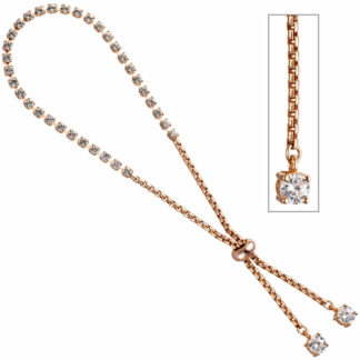 Venezianer Armband 925 Silber/rotvergoldet mit Zirkonia
