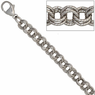Zwillingsanker-Armband 925 Silber mattiert