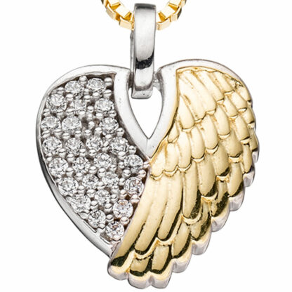 Anhänger "Herz/Flügel" 925 Silber mit Zirkonia weiß