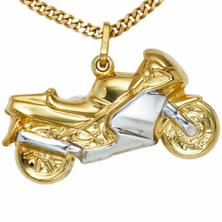 Anhänger "Motorrad" 333 Gelbgold bicolor