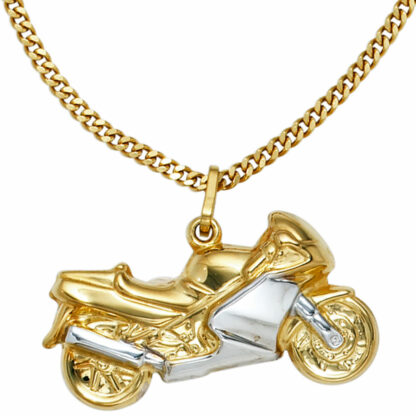 Anhänger "Motorrad" 333 Gelbgold bicolor – Bild 3