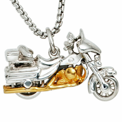 Anhänger "Motorrad" 925 Silber/teilvergoldet