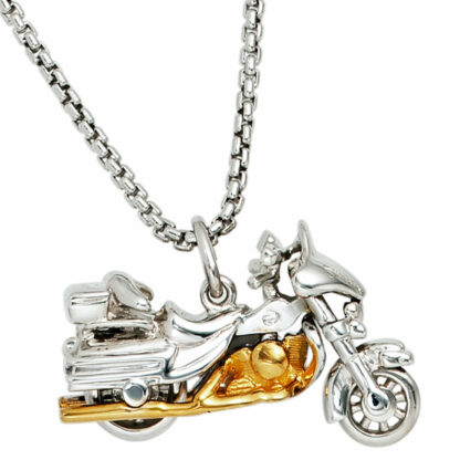 Anhänger "Motorrad" 925 Silber/teilvergoldet – Bild 3