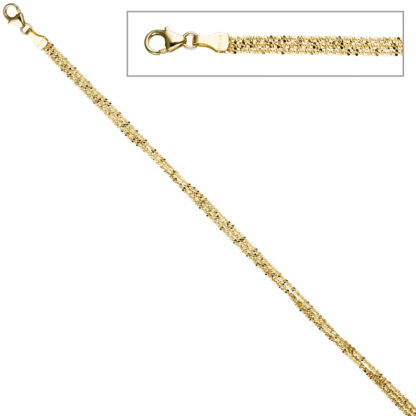Criss-Cross-Armband dreireihig 333 Gelbgold 19 cm