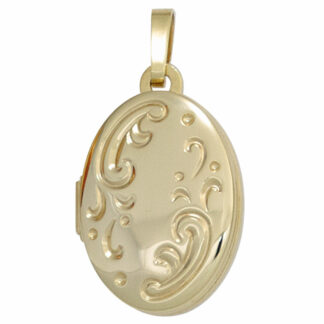 Medaillon oval 333 Gelbgold Ranken-Motiv