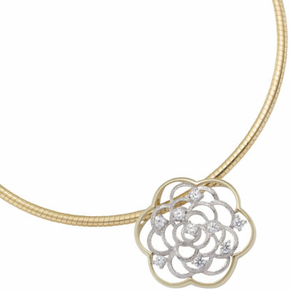 Anhänger "Blume" 333 Gelb-/Weißgold mit Zirkonia weiß – Bild 2
