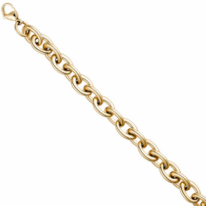 Armband Edelstahl/PVD goldfarben Ringglieder oval