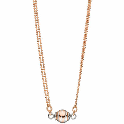Collier 2-reihig mit Kugel-Anhänger 925 Silber/teilrotvergoldet – Bild 2