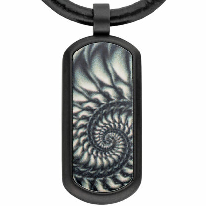 Collier Leder schwarz mit Anhänger Fraktal – Bild 2