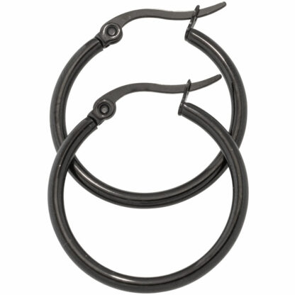 Creolen rund Edelstahl PVD schwarz