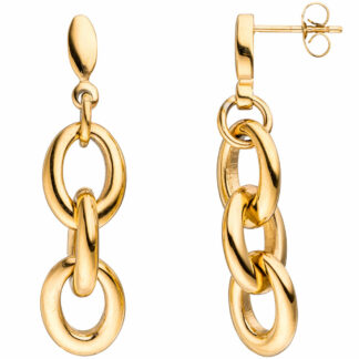Hängerstecker Edelstahl/PVD goldfarben Ringe