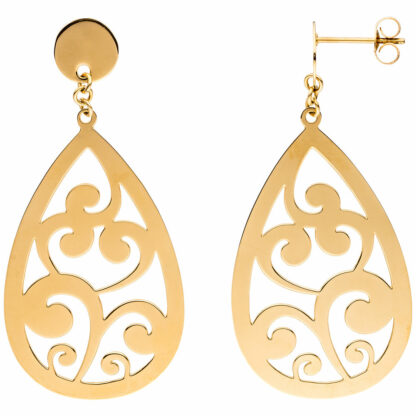 Hängerstecker Edelstahl/PVD goldfarben Tropfenform