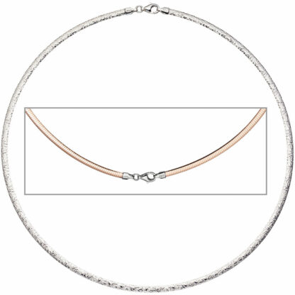 Halsreif beidseitig 925 Silber/rotvergoldet 42 cm