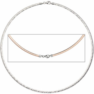 Halsreif doppelseitig 925 Silber/rotvergoldet 45 cm