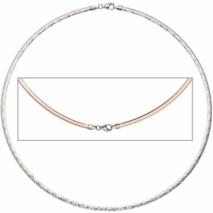 Halsreif doppelseitig 925 Silber/rotvergoldet 45 cm