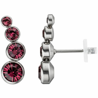 Ohrstecker Edelstahl kreisförmig SWAROVSKI ELEMENTS rot