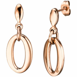 Ohrstecker Edelstahl/PVD rotgoldfarben Ring-Design