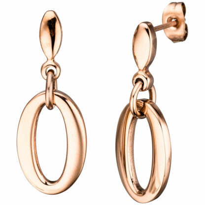 Ohrstecker Edelstahl/PVD rotgoldfarben Ring-Design