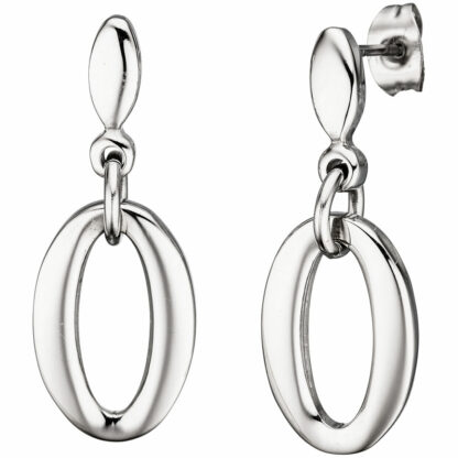 Ohrstecker Edelstahl Ring-Design oval