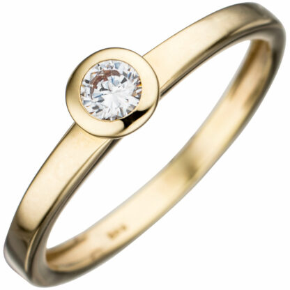 Ring 333 Gelbgold mit Zirkonia weiß Einsteiner