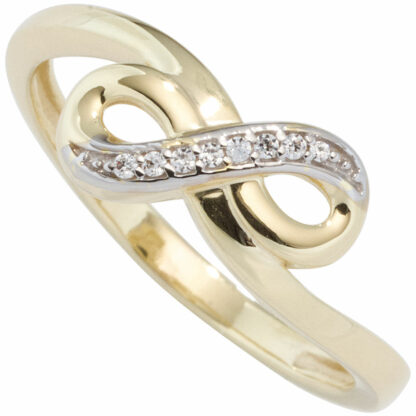 Ring "unendlich" 333 Gelbgold mit Zirkonia weiß