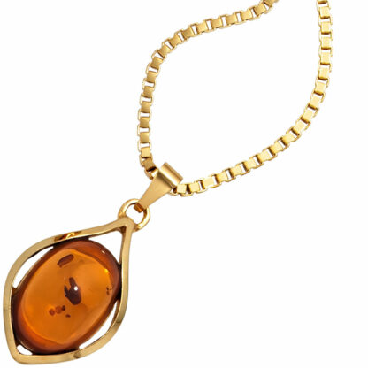 Anhänger 375 Gelbgold mit Bernstein – Bild 2