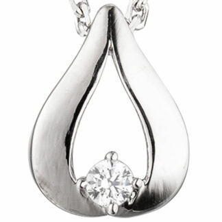 Anhänger "Tropfen" 333 Weißgold mit Zirkonia weiß