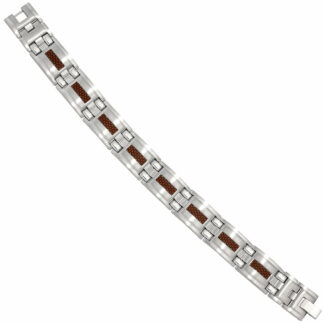 Armband Edelstahl mit Carbon braun segmentiert