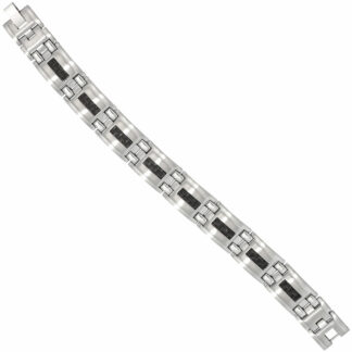 Armband Edelstahl mit Carbon schwarz segmentiert