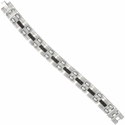 Armband Edelstahl mit Carbon schwarz segmentiert