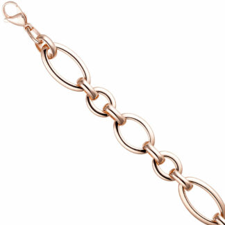 Armband Edelstahl/PVD rotgoldfarben oval